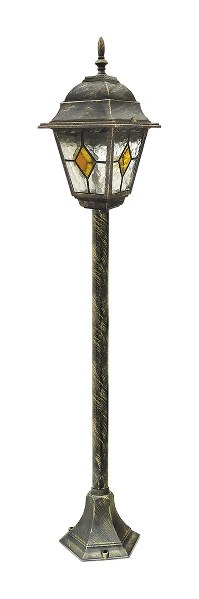 Bollard Lights Monaco – classic garden lamp in antique gold, Ø210mm, 1×E27, IP43
