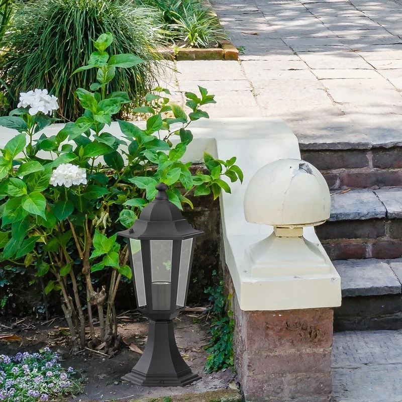 Velence – classic garden lamp in black metal, Ø210mm, 1×E27, IP43