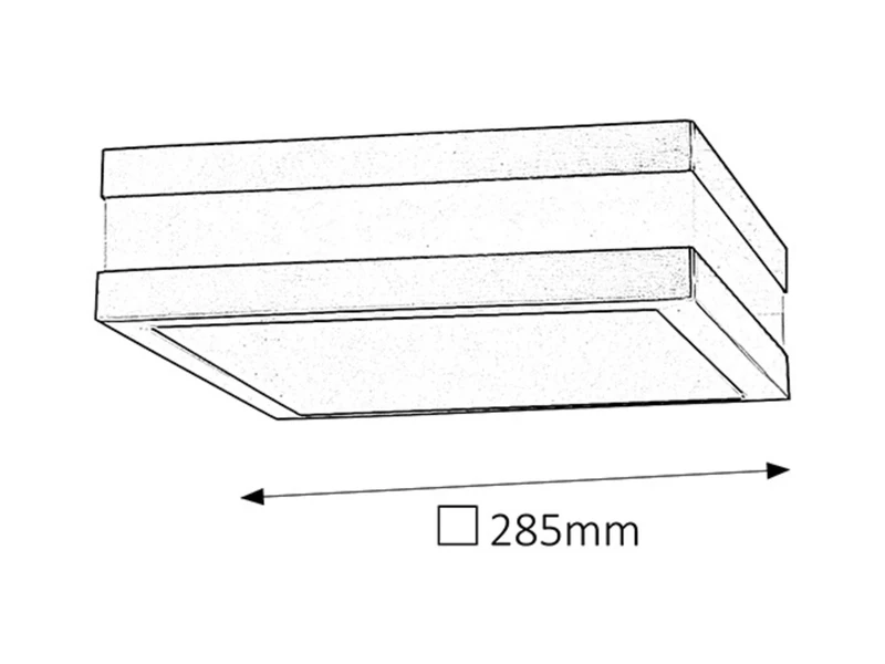 Stuttgart – modern ceiling light for outdoor mounting in satin chrome, 285×285mm, 2×E27, IP44
