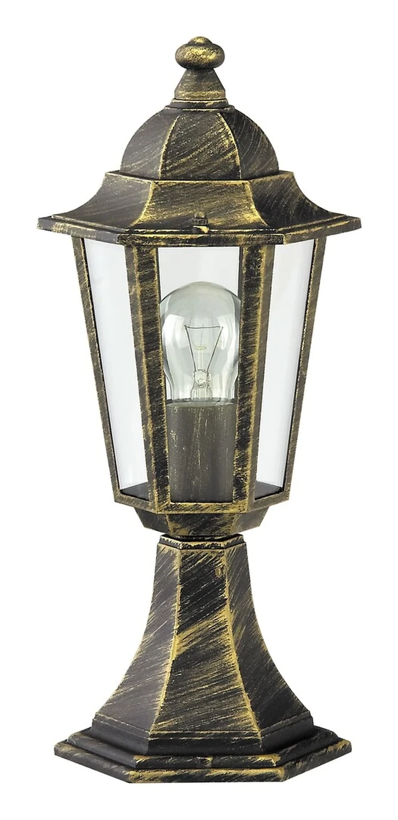 Bollard Lights Velence – classic garden lamp in antique gold, Ø210mm, IP43, 1×E27
