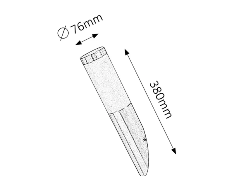 Inox torch – модерен фасаден аплик в сатениран хром, Ø76мм, 380мм, IP44, E27