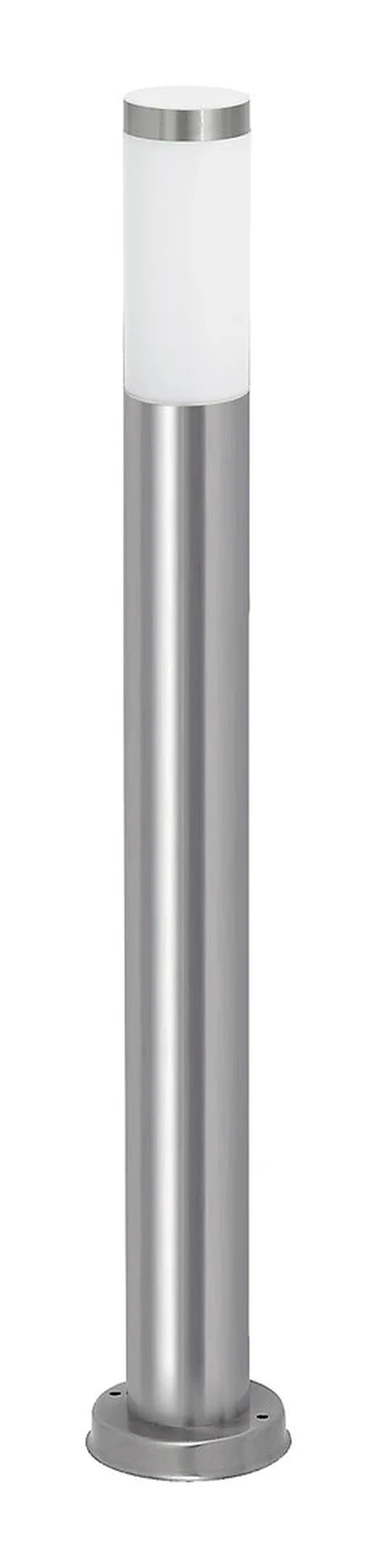 Bollard Lights Inox torch – modern garden lamp in satin chrome, Ø76mm, 650mm, IP44, 1×E27