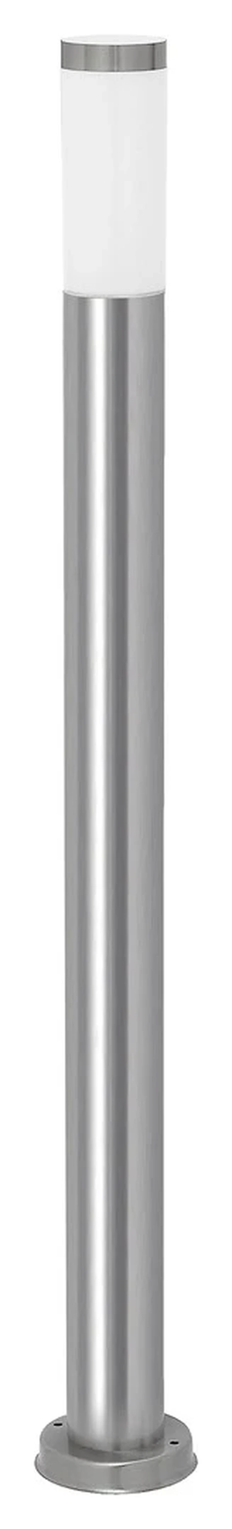 Bollard Lights Inox torch – modern garden lamp in satin chrome, Ø76mm, 1100mm, IP44, E27