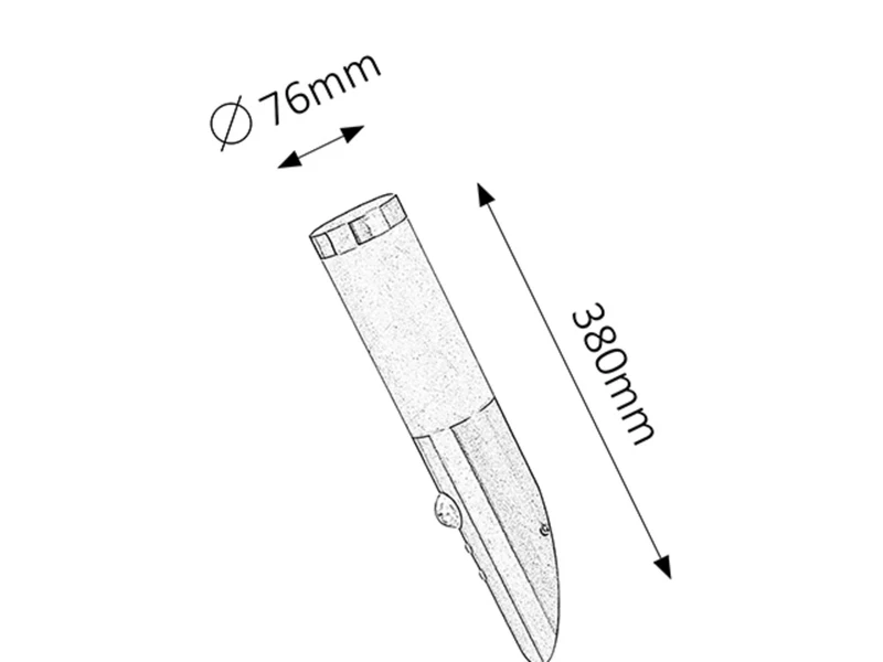 Inox torch – модерна външна стенна лампа в сатениран хром, Ø76мм, 1×E27, IP44
