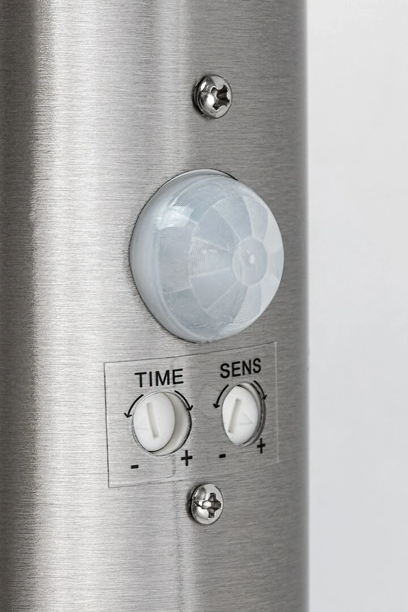 Inox torch – модерна външна стенна лампа в сатениран хром, Ø76мм, 1×E27, IP44