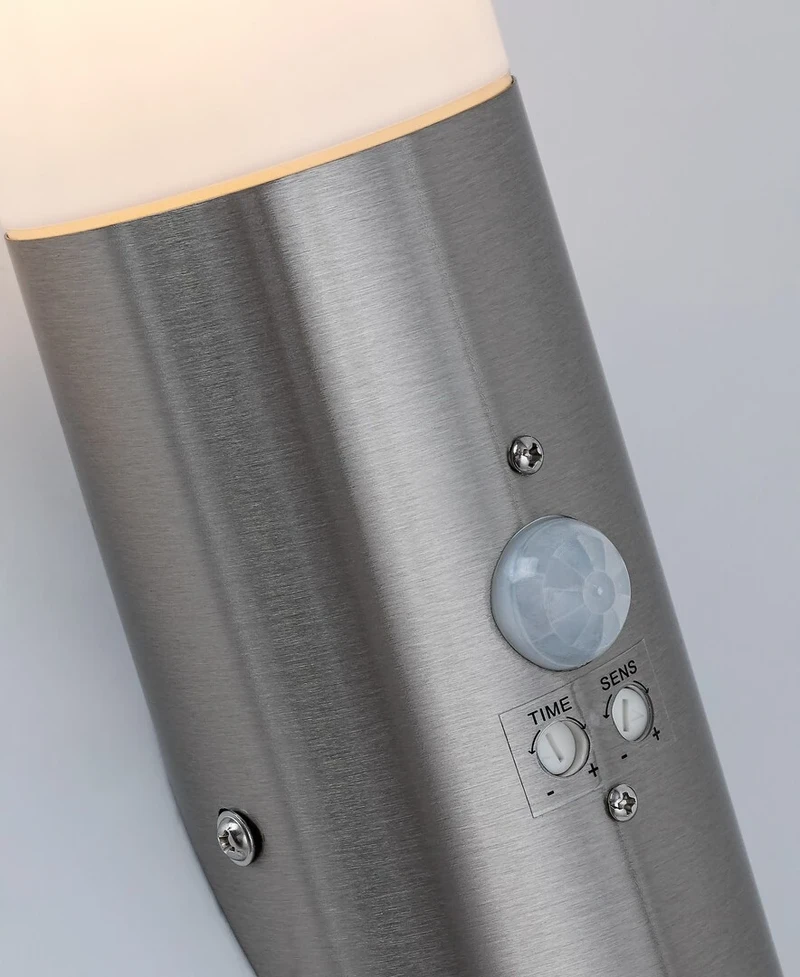 Inox torch – модерна външна стенна лампа в сатениран хром, Ø76мм, 1×E27, IP44