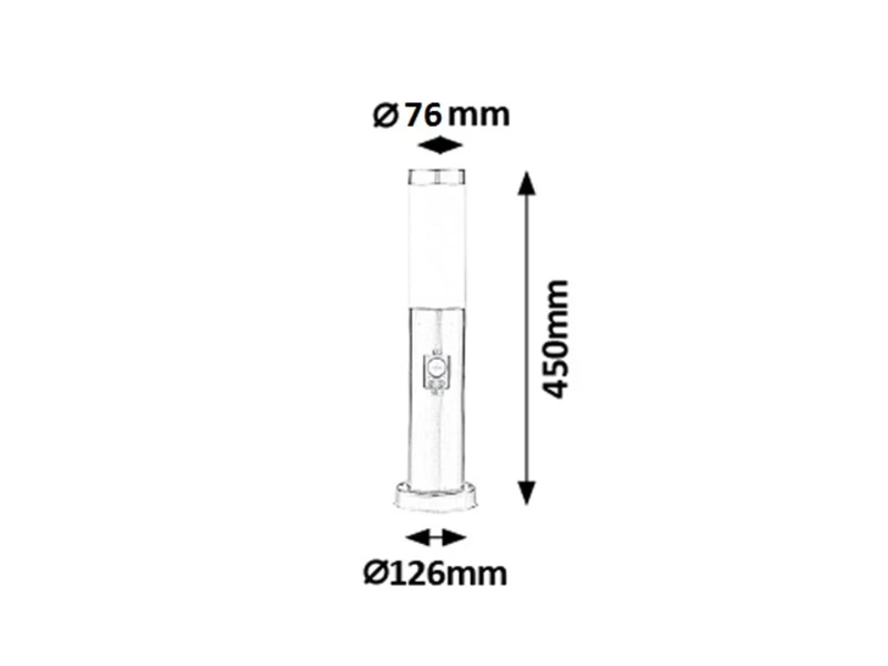 Inox torch – модерна градинска лампа в сатен хром, Ø76мм, IP44, 1×E27