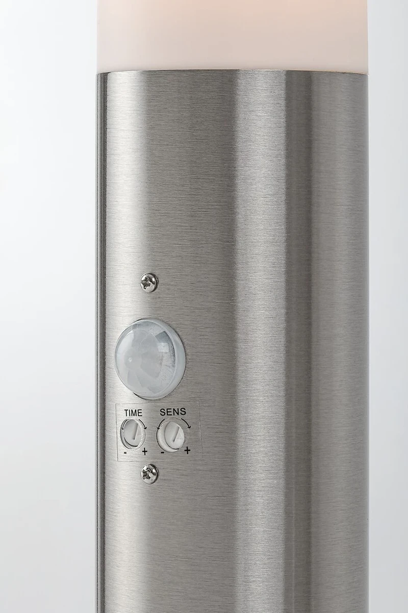 Inox torch – модерна градинска лампа в сатен хром, Ø76мм, IP44, 1×E27