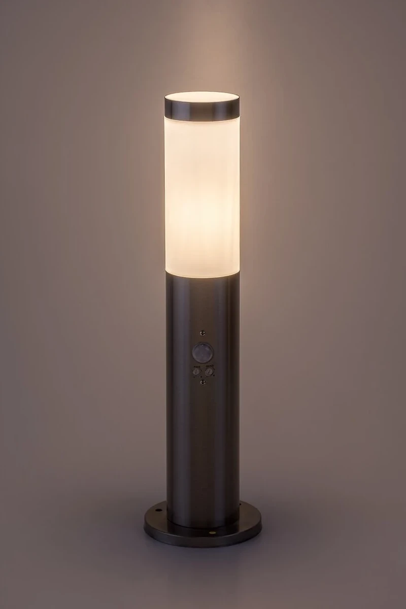 Inox torch – модерна градинска лампа в сатен хром, Ø76мм, IP44, 1×E27