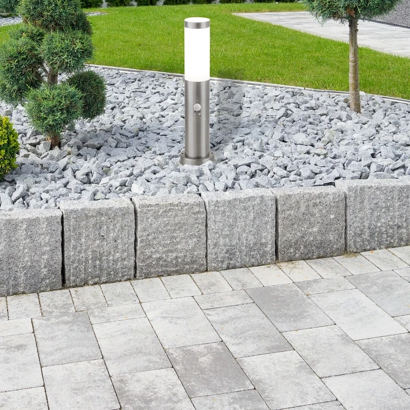 Inox torch – модерна градинска лампа в сатен хром, Ø76мм, IP44, 1×E27