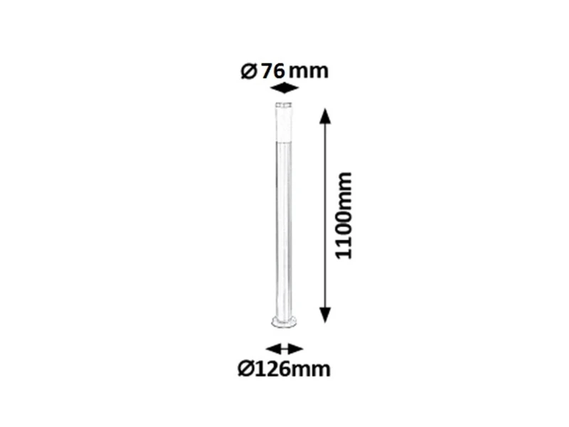 Inox torch – LED подова лампа за градина в сатениран хром, Ø76мм, 1×E27, IP44