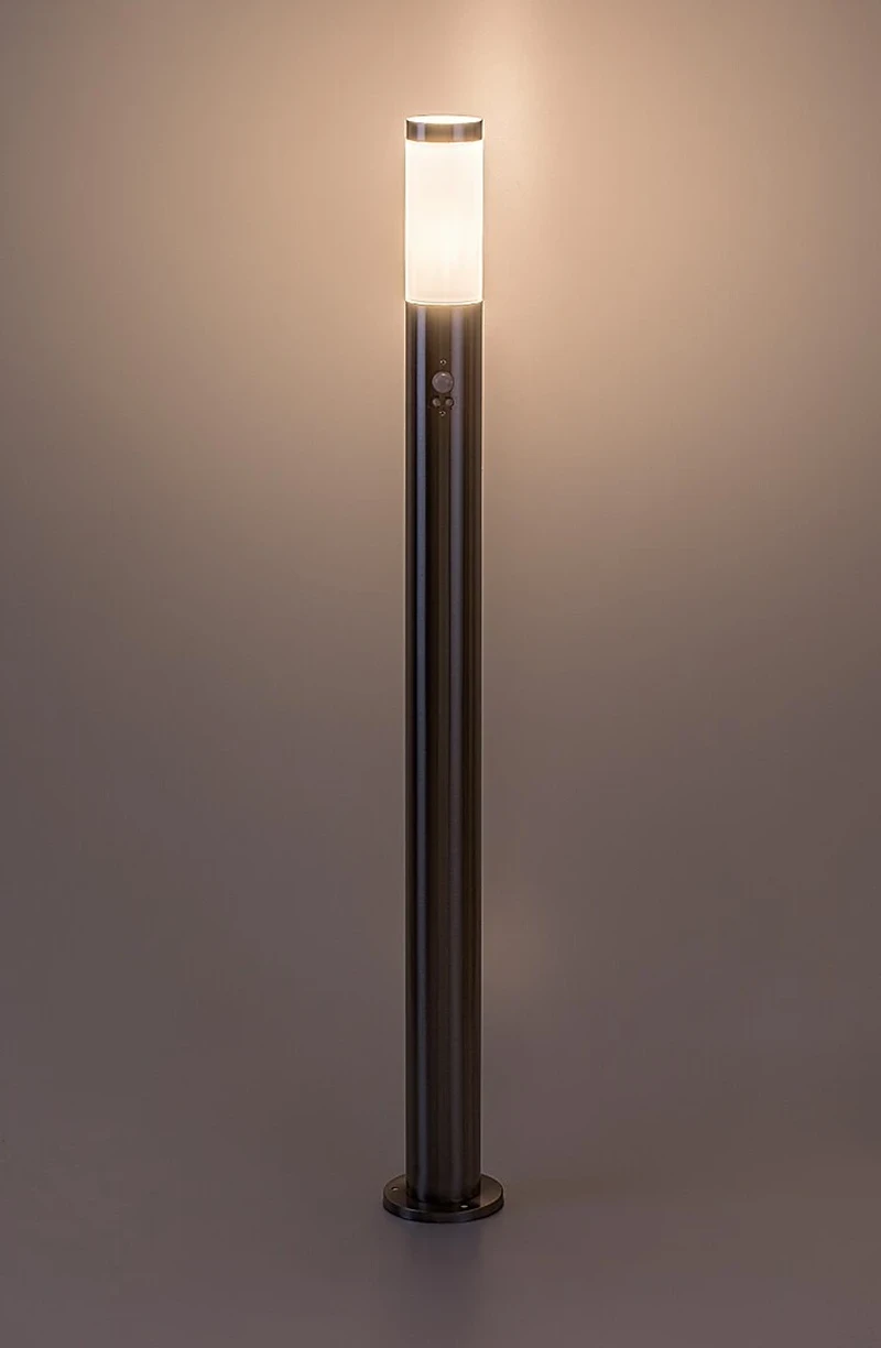 Inox torch – LED подова лампа за градина в сатениран хром, Ø76мм, 1×E27, IP44