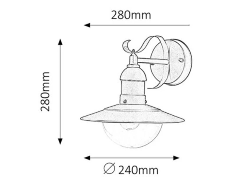 Oslo – Mediterranean outdoor lamp in antique gold, 265mm, IP44, 1×E27