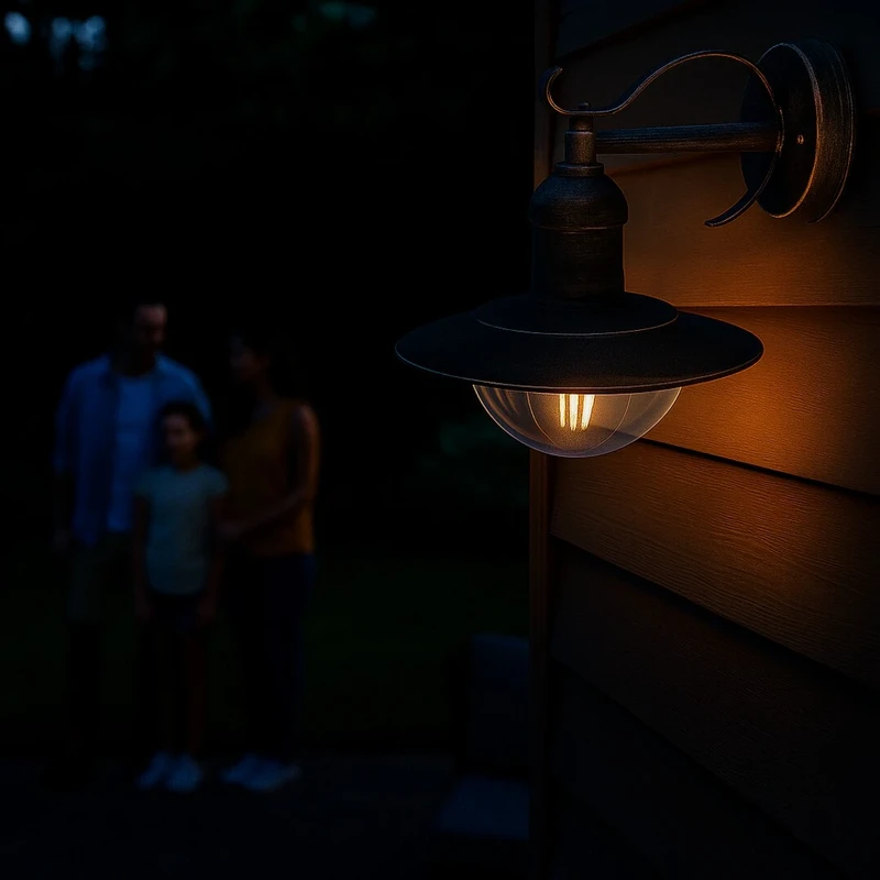 Oslo – Mediterranean outdoor lamp in antique gold, 265mm, IP44, 1×E27
