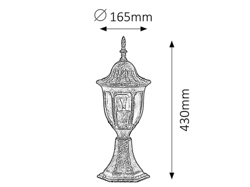 Milano – classic garden lamp in antique gold, IP43, Ø165mm, 1×E27