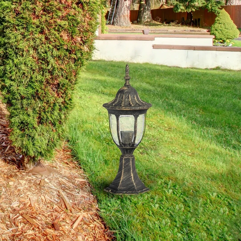 Milano – classic garden lamp in antique gold, IP43, Ø165mm, 1×E27