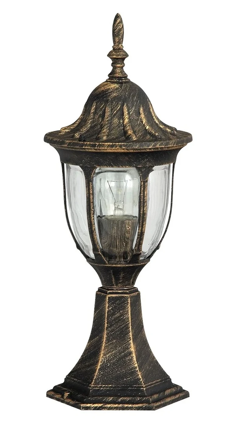 Bollard Lights Milano – classic garden lamp in antique gold, IP43, Ø165mm, 1×E27