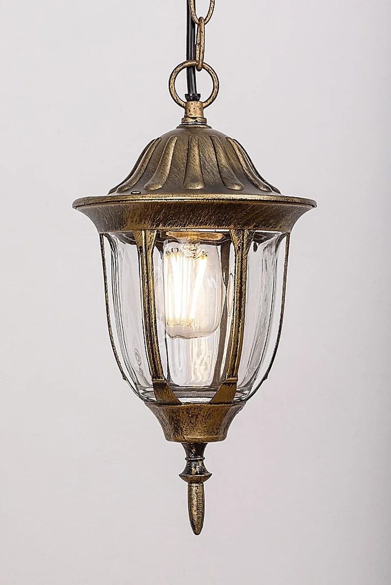 Milano – classic outdoor pendant in antique gold, Ø165mm, 1×E27, IP43