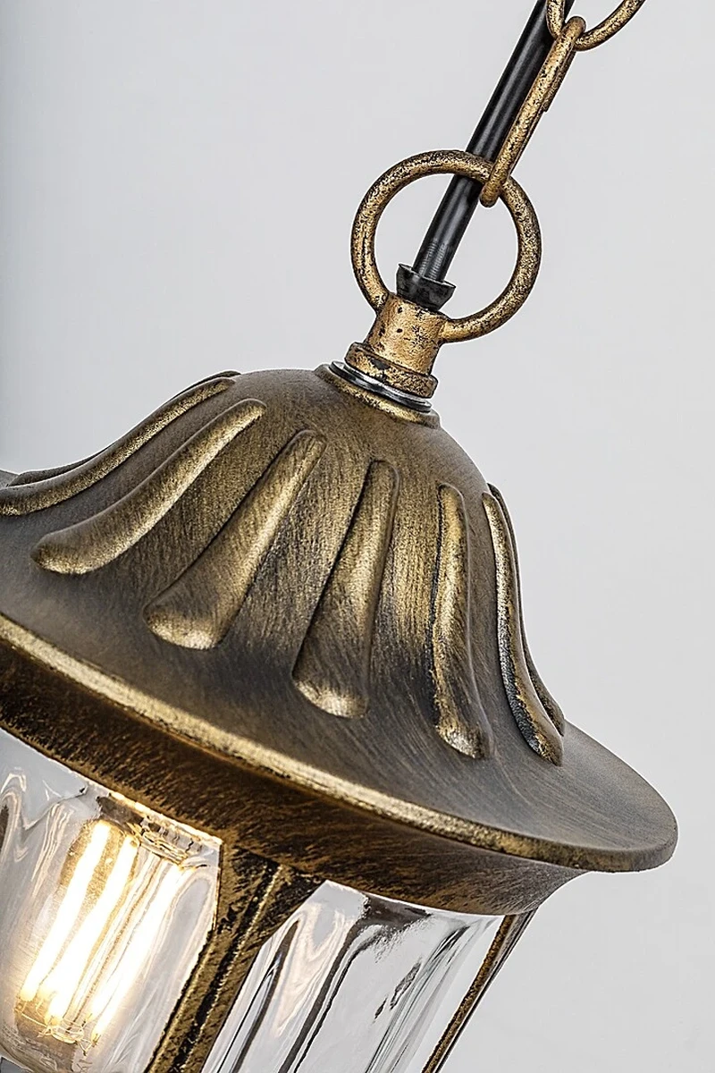 Milano – classic outdoor pendant in antique gold, Ø165mm, 1×E27, IP43