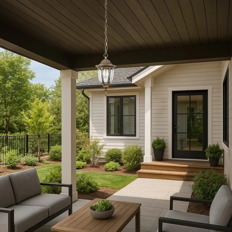 Milano – classic outdoor pendant in antique gold, Ø165mm, 1×E27, IP43