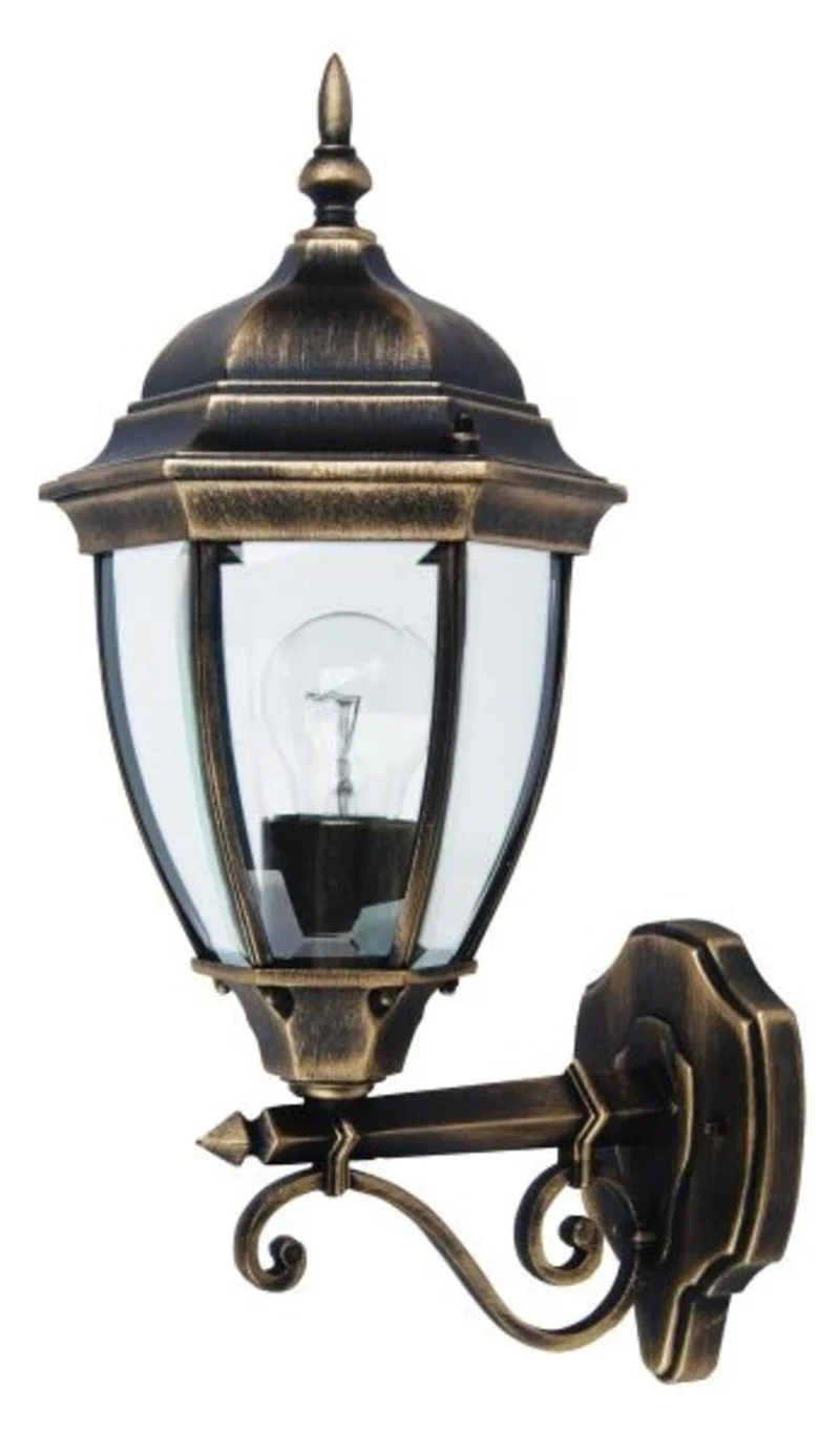 Bollard Lights Toronto – classic garden lamp in antique gold, Ø205mm, 1×E27, IP44