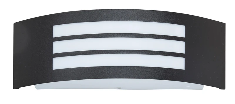 Outdoor Wall Lights Roma – modern outdoor wall light in black matt with white shade, 318×100mm, 1×E27, IP44