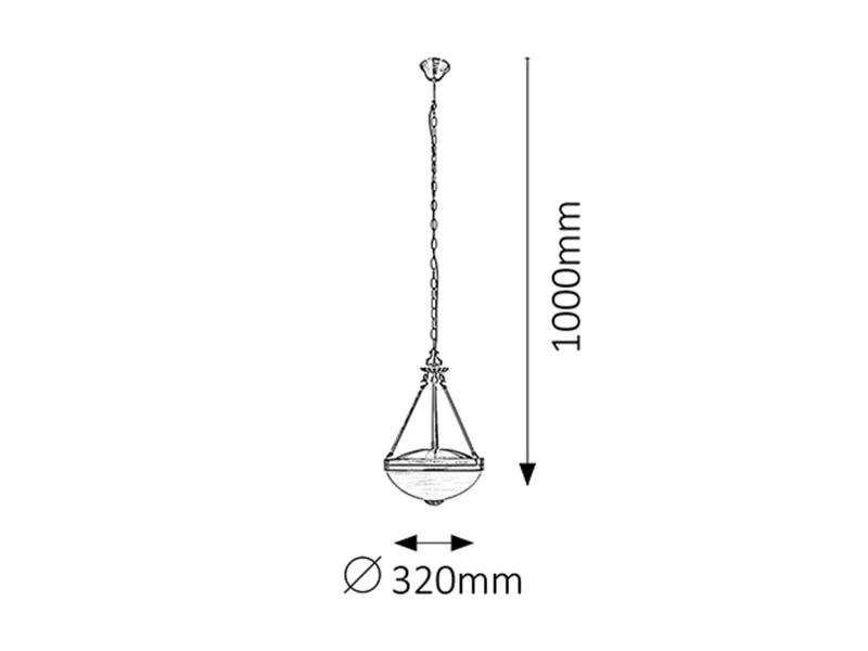 Marlene – classic chandelier in bronze with alabaster glass, Ø320mm, 2×E27