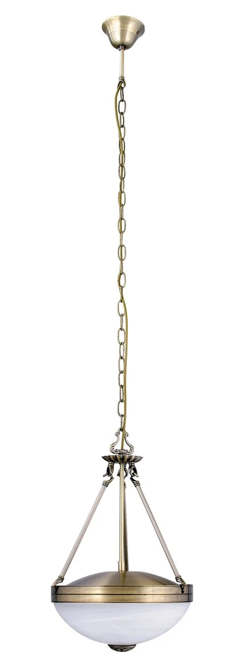Chandeliers Marlene – classic chandelier in bronze with alabaster glass, Ø320mm, 2×E27