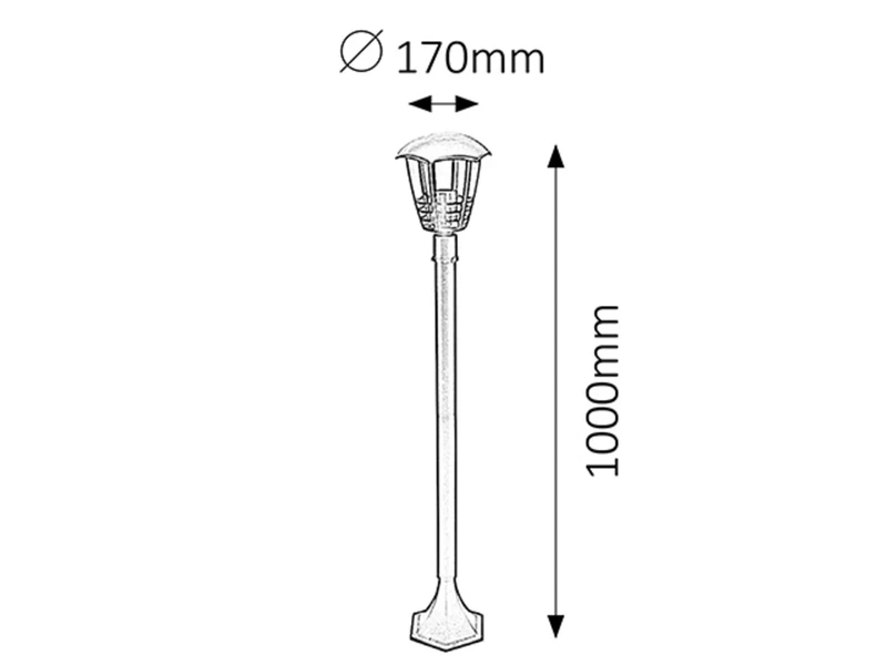 Marseille – garden floor-standing lamp in black, Ø170mm, H1000mm, IP44, 1×E27