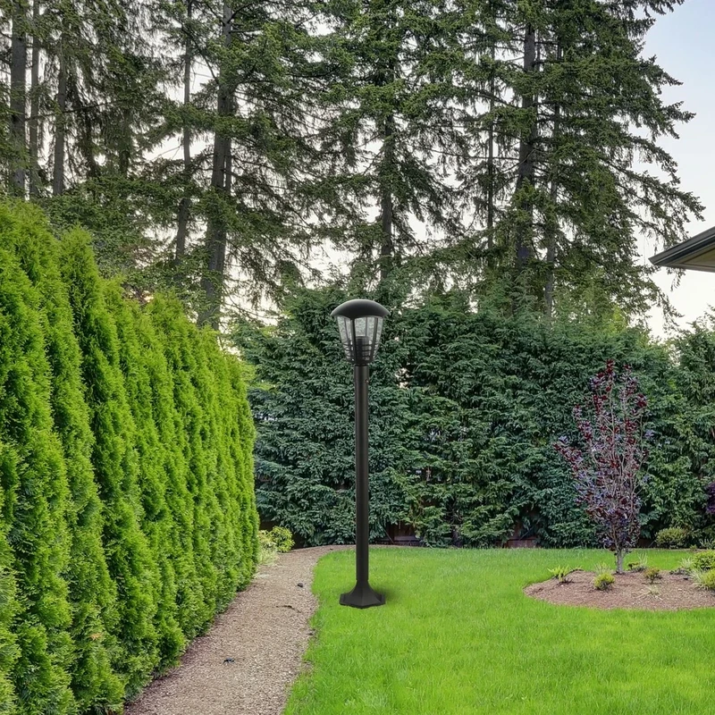 Marseille – garden floor-standing lamp in black, Ø170mm, H1000mm, IP44, 1×E27