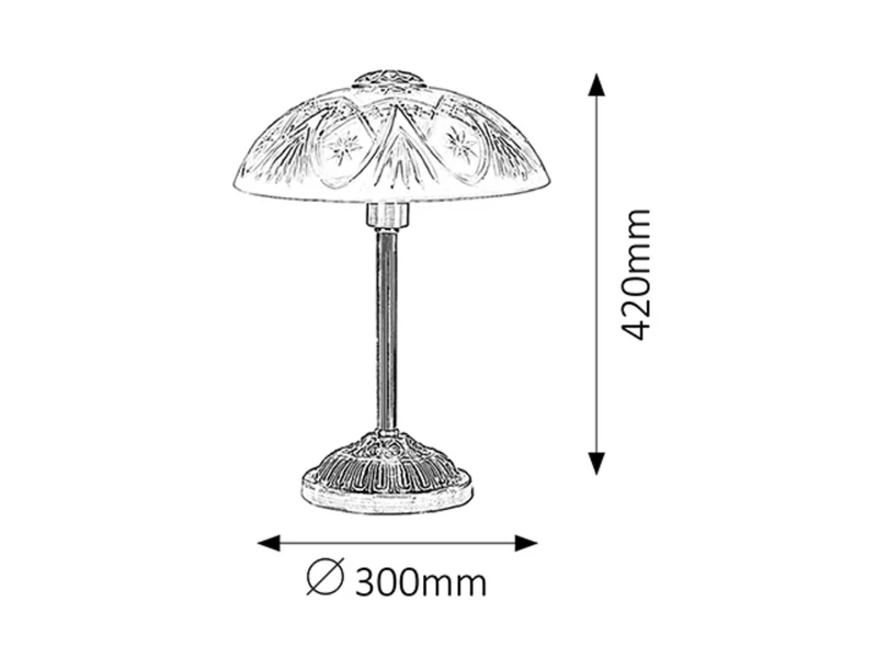 Annabella – classic night lamp in bronze with white glass, Ø300mm, 1×E14