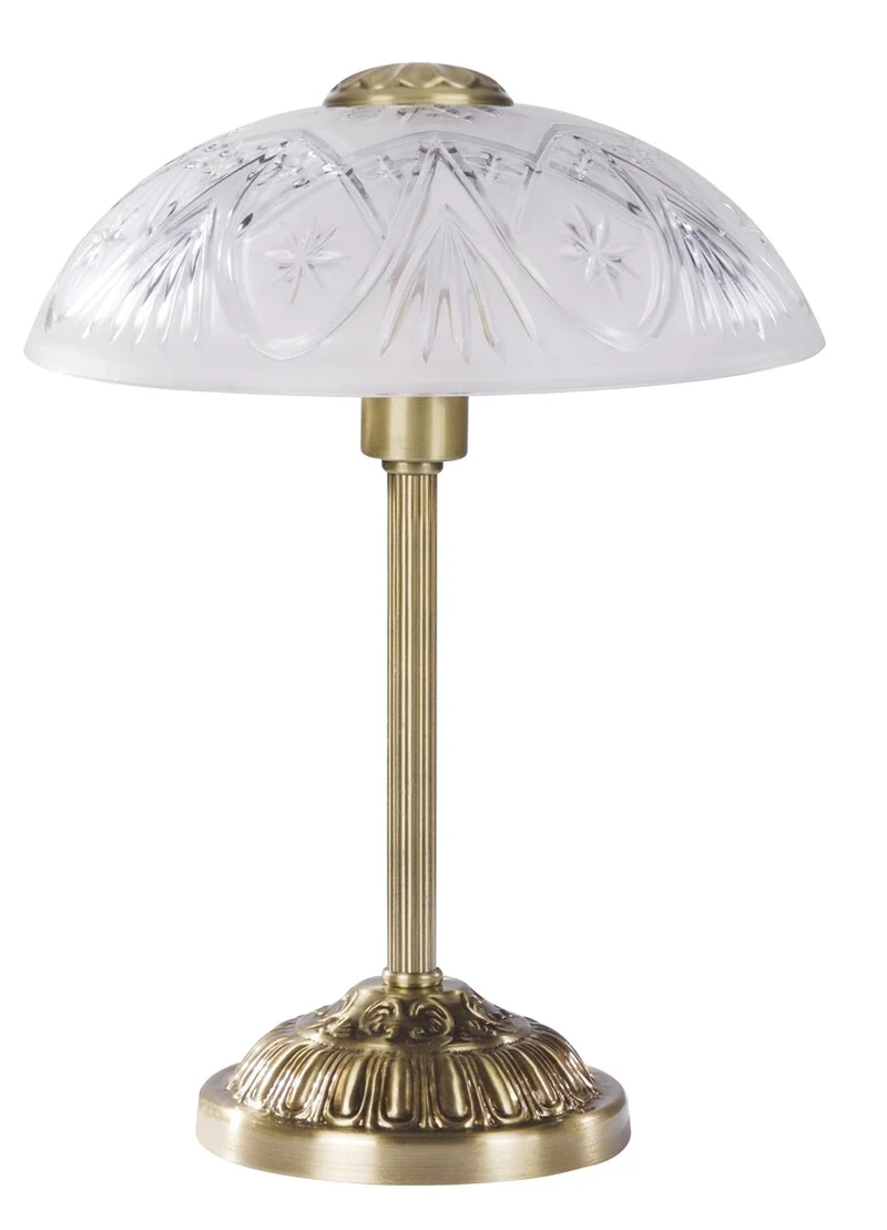 Table Lamps Annabella – classic night lamp in bronze with white glass, Ø300mm, 1×E14