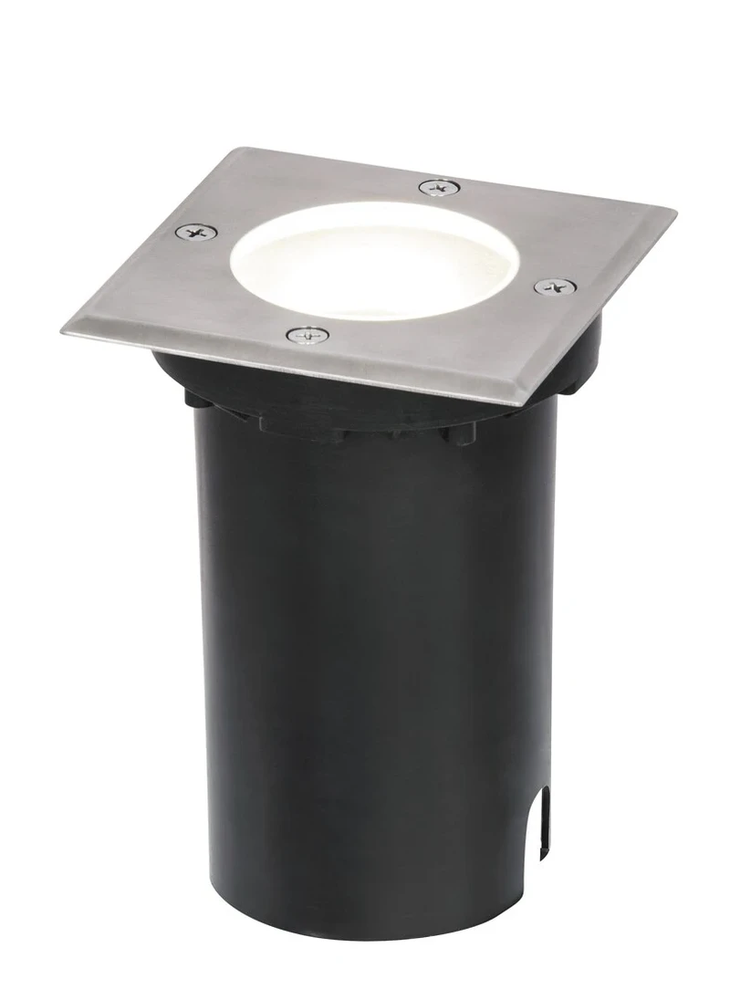 Tacoma – recessed outdoor lighting in satin chrome, 110×150mm, IP65, 1×GU10