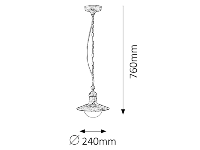 Oslo – outdoor pendant in antique white with clear ceiling light, Ø240mm, 1×E27, IP44