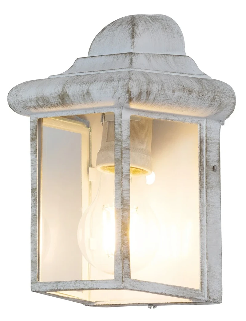 Norvich – outdoor wall light in antique white, 220mm, IP43, 1×E27