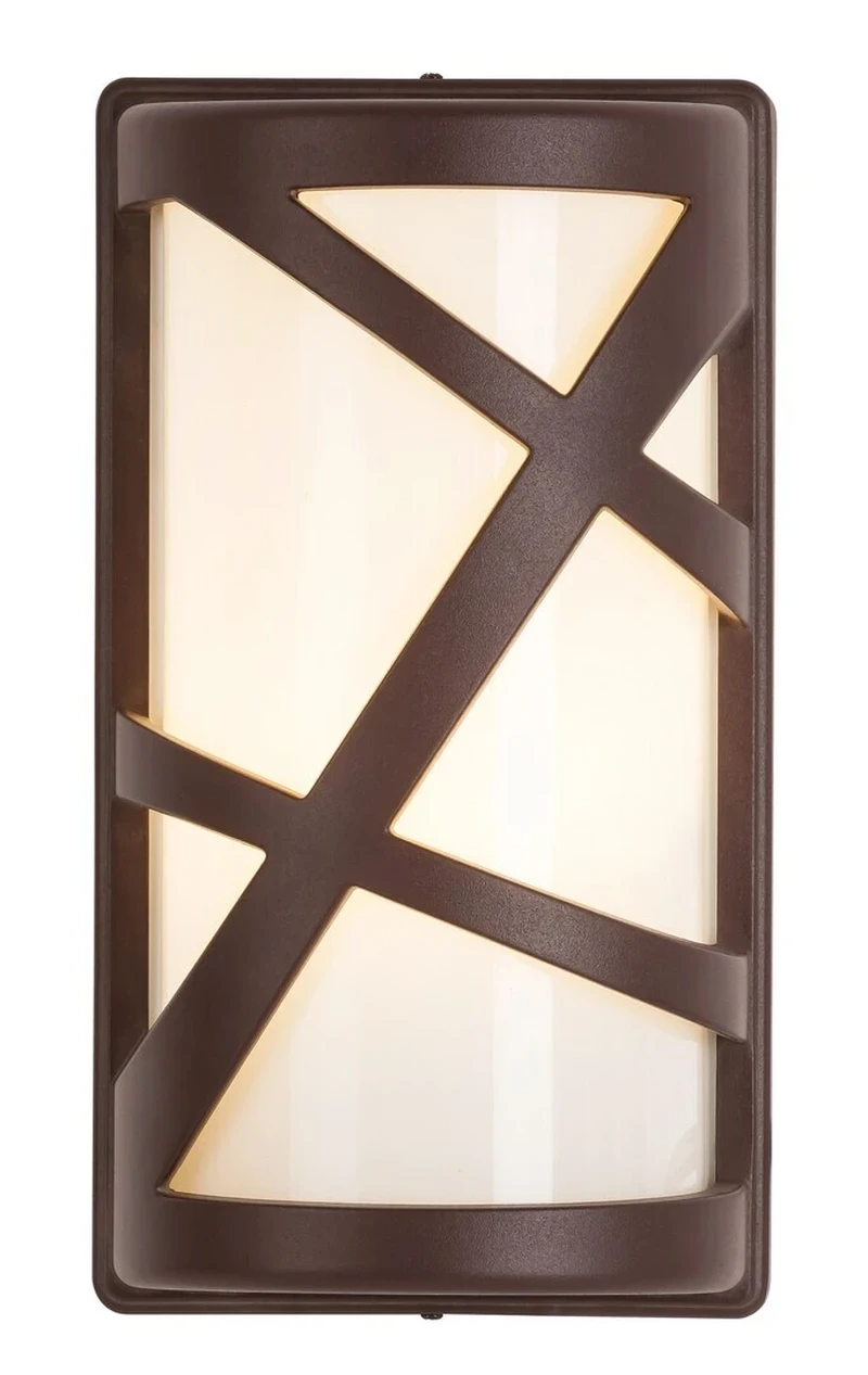 Durango – modern outdoor wall light in brown, 267×146mm, IP54, 1×E27