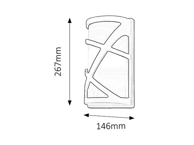 Durango – modern facade wall light in anthracite, 267×146mm, IP54, 1×E27