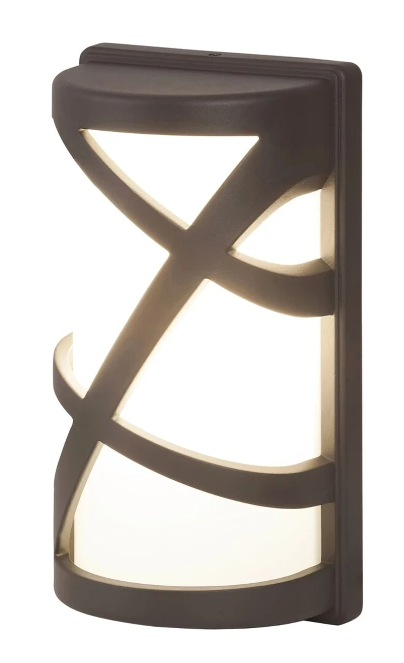 Durango – modern facade wall light in anthracite, 267×146mm, IP54, 1×E27