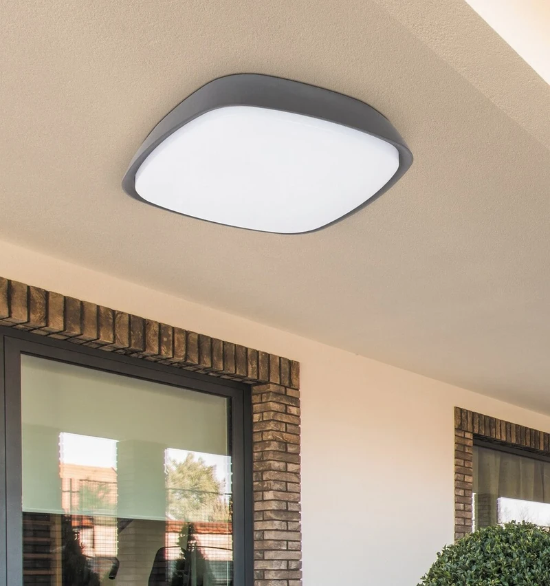 Austin – LED плафон за външен монтаж в антрацит, 250×250мм, 20W, 4000K, IP65