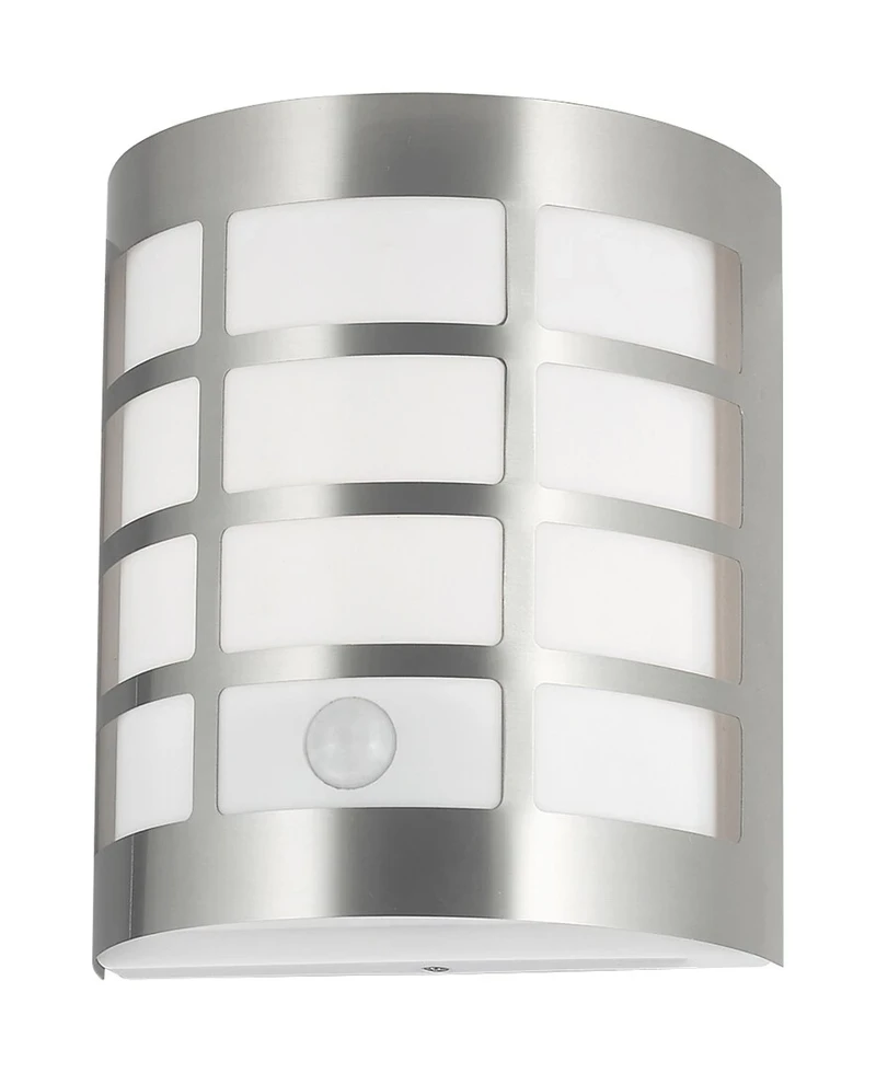 Outdoor Wall Lights Sevilla – modern touch wall light in satin chrome, 165×210mm, IP44, 1×E27
