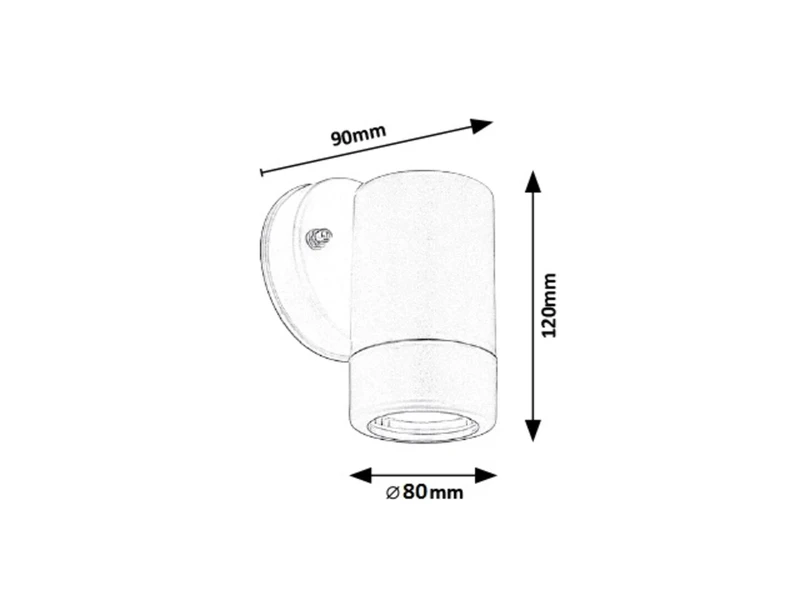 Medina – minimalist outdoor wall light in black matt, 80×120mm, 1×GU10, IP44