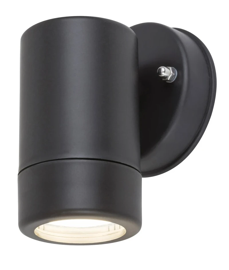 Medina – minimalist outdoor wall light in black matt, 80×120mm, 1×GU10, IP44