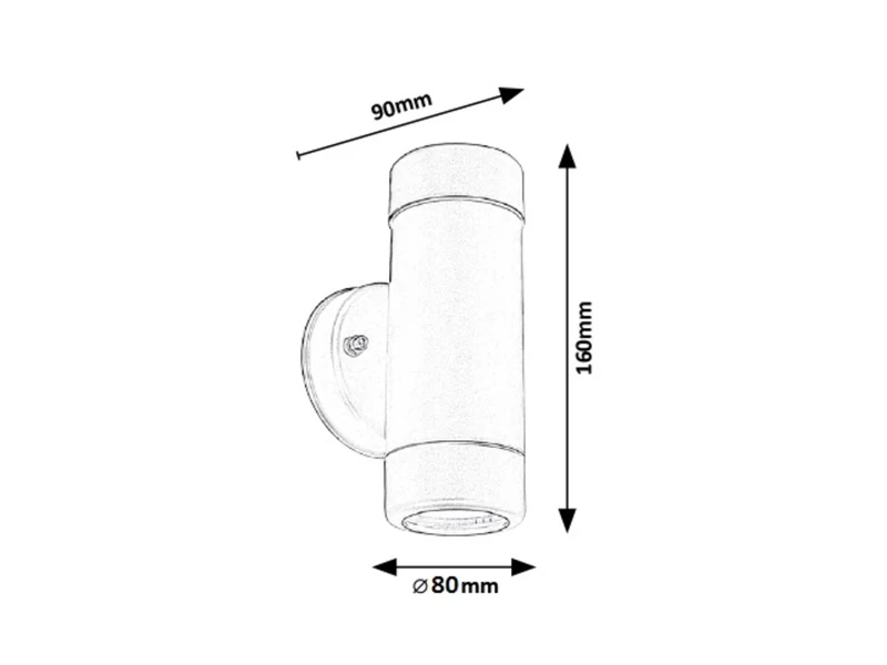 Medina – minimalist outdoor lamp in black matt, 160mm, IP44, 1×GU10