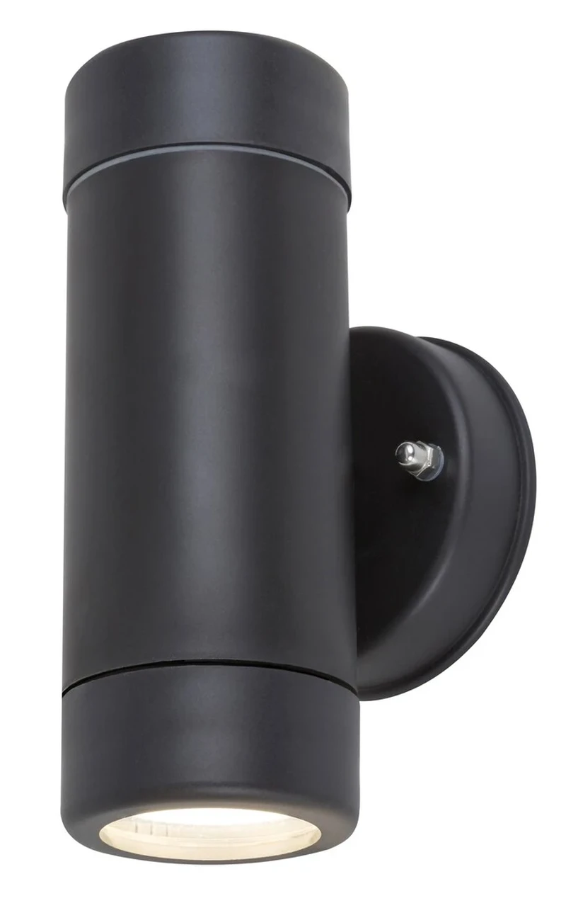 Medina – minimalist outdoor lamp in black matt, 160mm, IP44, 1×GU10