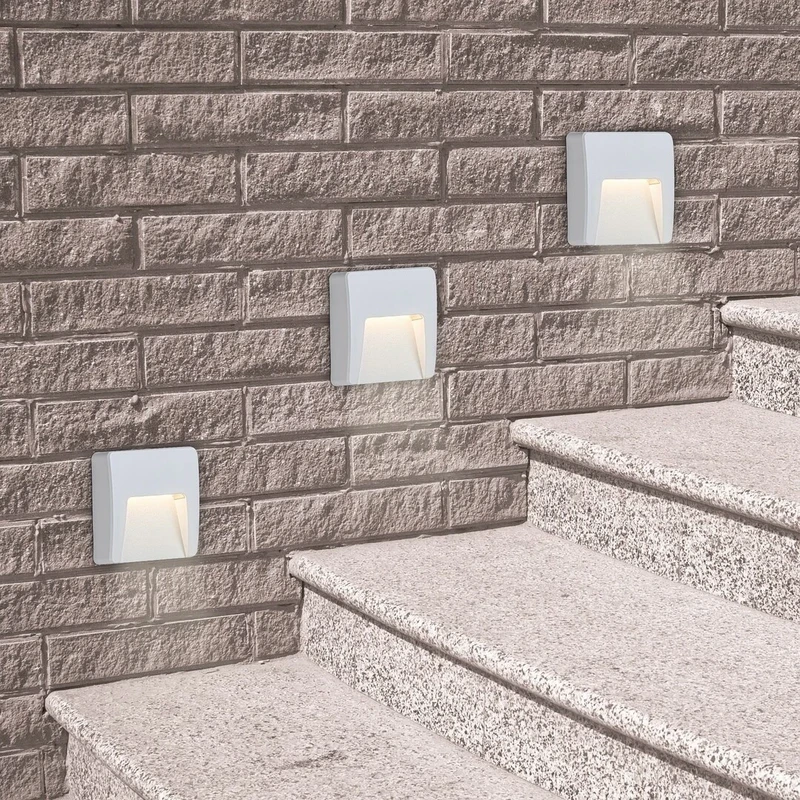 Trento – LED стенна лампа за екстериор в бяло, 120×120мм, 3W, 4000K, IP65