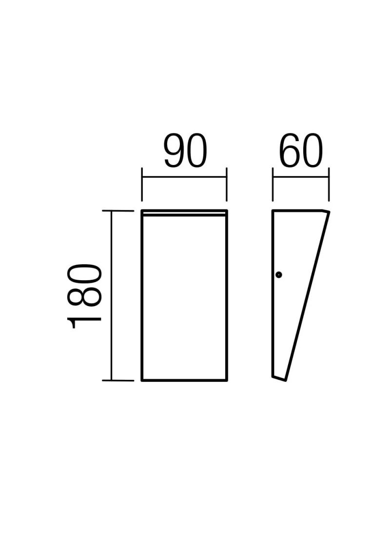 Tokyo 90019 – REDO LED facade wall light in dark grey, 1x12W, 3000K, IP54