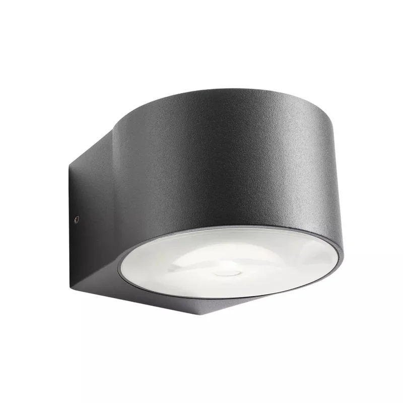 Outdoor Wall Lights Log 90061 – REDO LED facade wall light in dark grey, 1x6W, 3000K, IP65