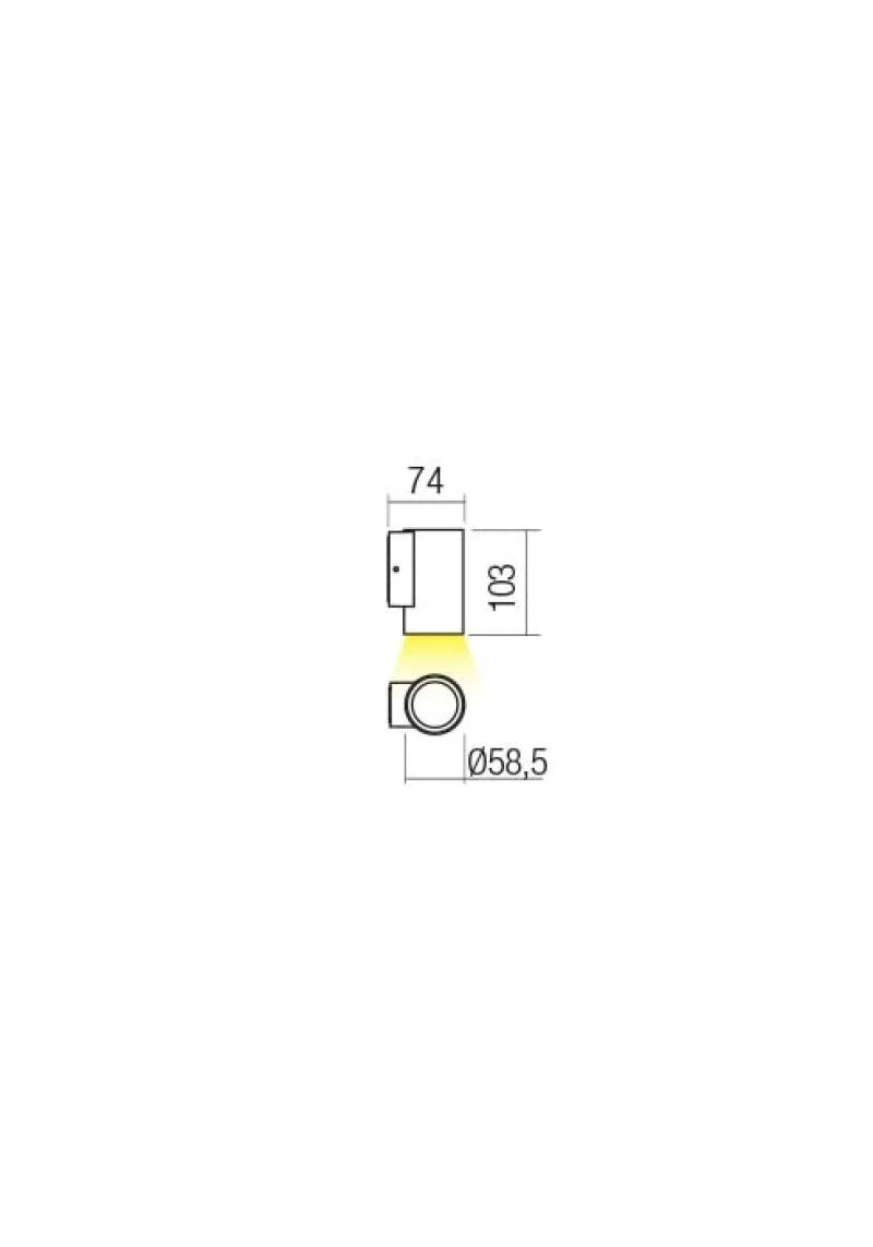 Ram 90075 – REDO LED facade wall light in white, 1x4W, 3000K, IP65