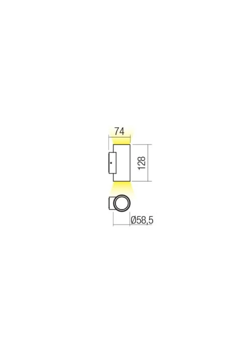 Ram 90080 – REDO LED фасаден аплик в тъмно кафяв, 2x3.5W, 3000K, IP65
