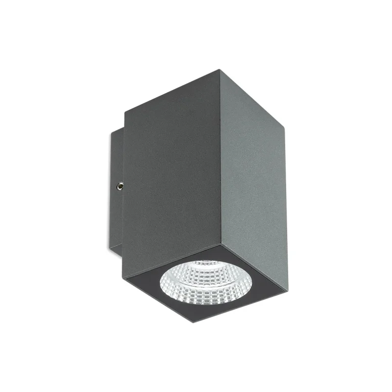 Outdoor Wall Lights Quad 90085 – REDO LED facade wall light in dark grey, 1x4W, 3000K, IP65